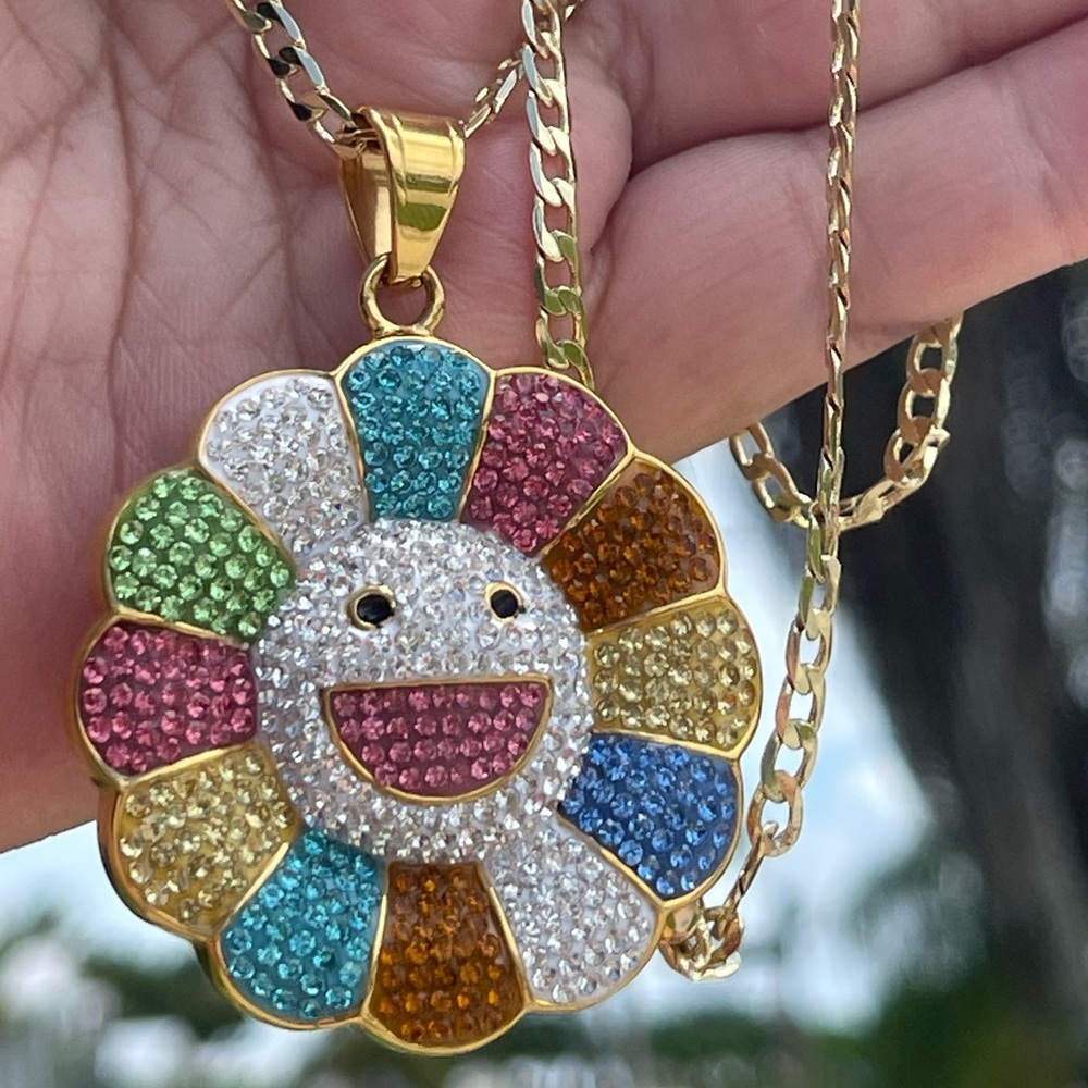 Colorful Happy Shiny Sun Chain with Pendant 14K Gold Plated